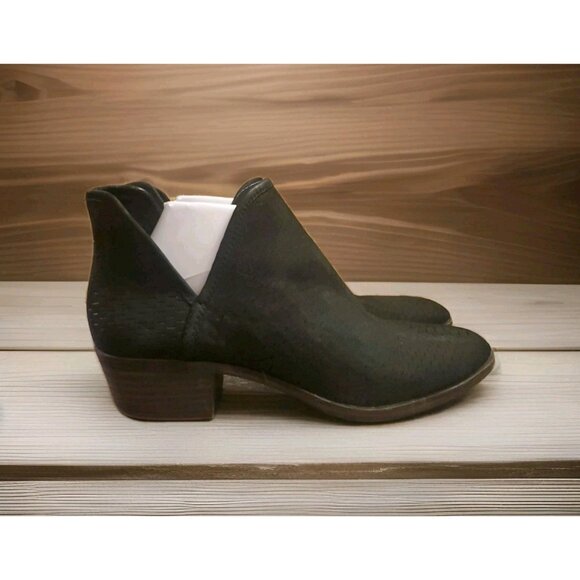 Lucky Brand Baley Bootie Black Leather Booties Size 8.5 - Picture 1 of 12